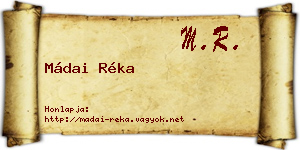 Mádai Réka névjegykártya